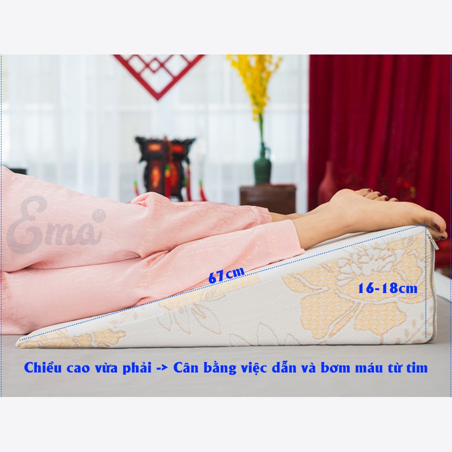 Gối chống suy giãn tĩnh mạch Ema - Giảm sưng, phù nề, chuột rút ban đêm, đau chân do suy giãn tĩnh mạch