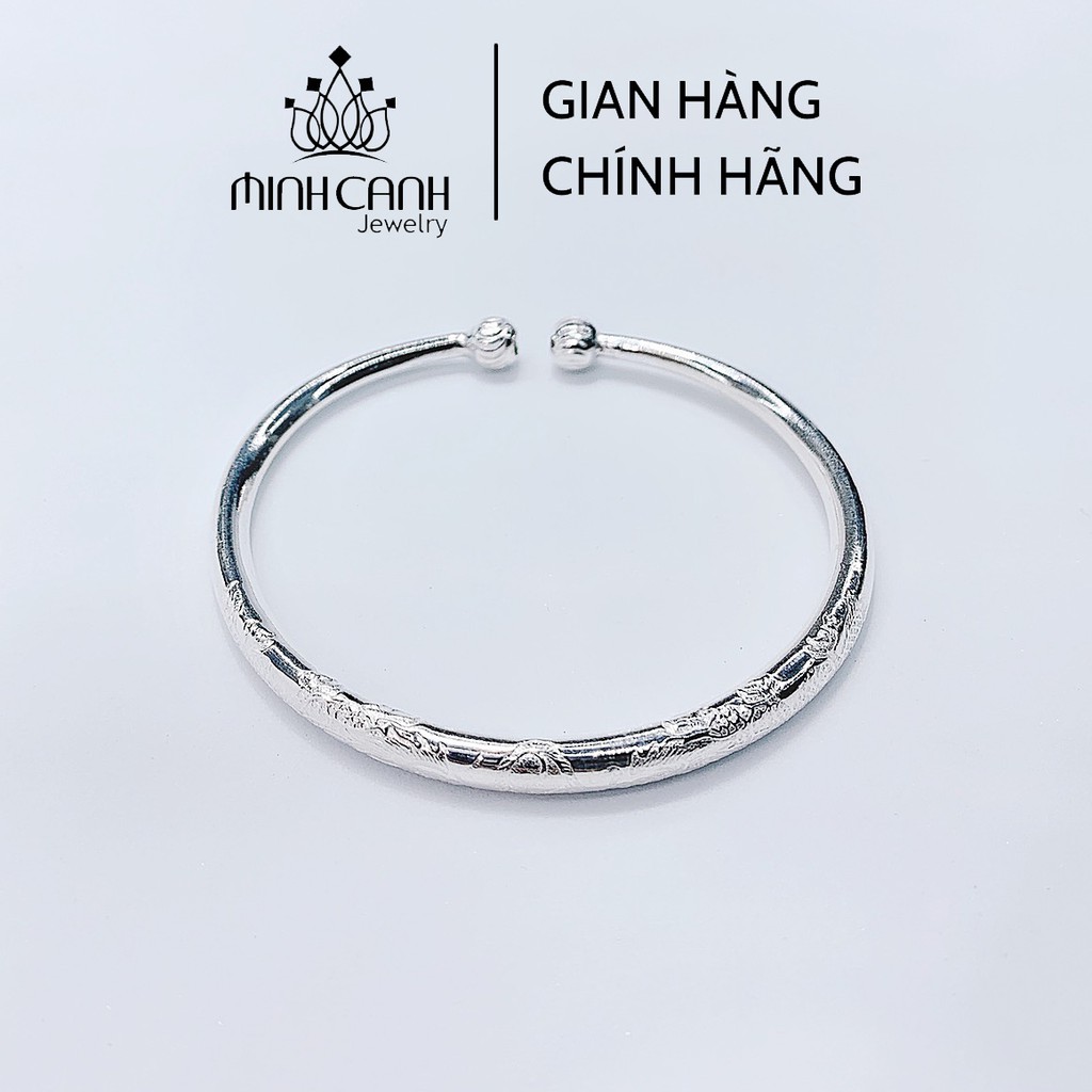 Vòng Tay Bạc Nữ Chạm Khắc Họa Tiết Dáng Hở - Minh Canh Jewelry