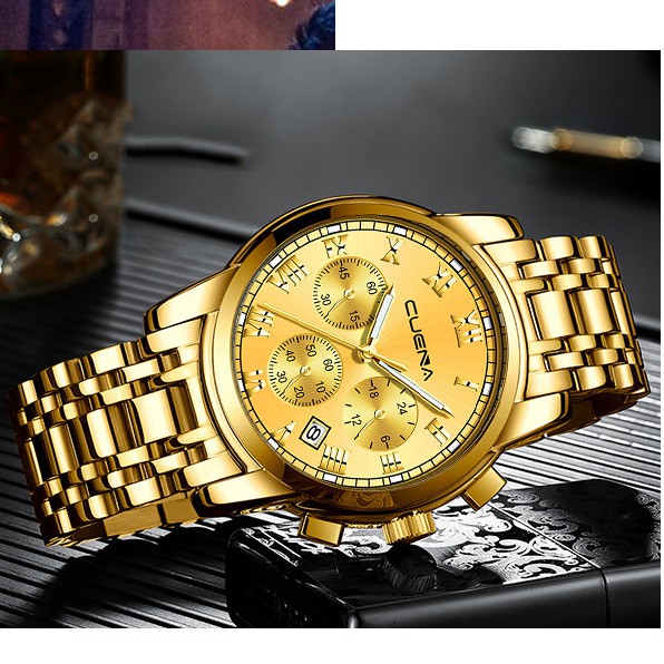 (ĐẲNG CẤP) Đồng Hồ Nam Chạy 6 Kim CUENA Máy Nhật Kính Tráng Saphire _Dây Thép Đúc Đặc Nguyên Khối | BigBuy360 - bigbuy360.vn