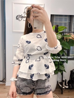 Áo bánh bèo hoạ tiết