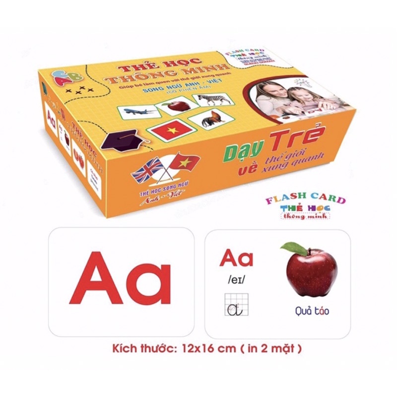 Bộ Thẻ Học Thông Minh Cho Bé Chuẩn Glenn Doman Flashcard Thẻ Học Thông Minh 16, 18 Chủ Đề Song Ngữ Cho Bé…