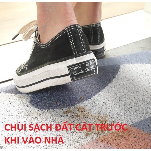 Thảm nhựa sợi rối để trước cửa hình chó mèo