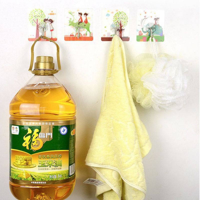 Combo 10 Móc Dán Tường Siêu Dính In Hình 3D Độc Đáo, Chịu Lực Cao, Bền, Đẹp