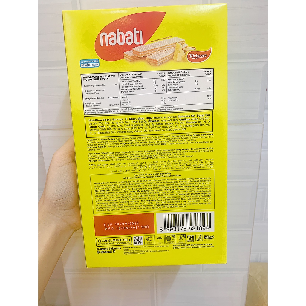 BÁNH KEM XỐP PHÔ MAI NABATI 2 SIZE