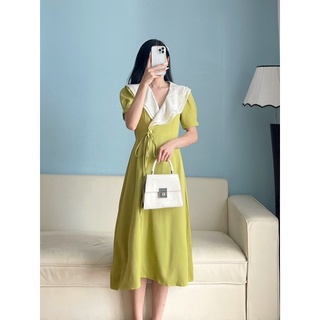 Váy phối tơ cổ V