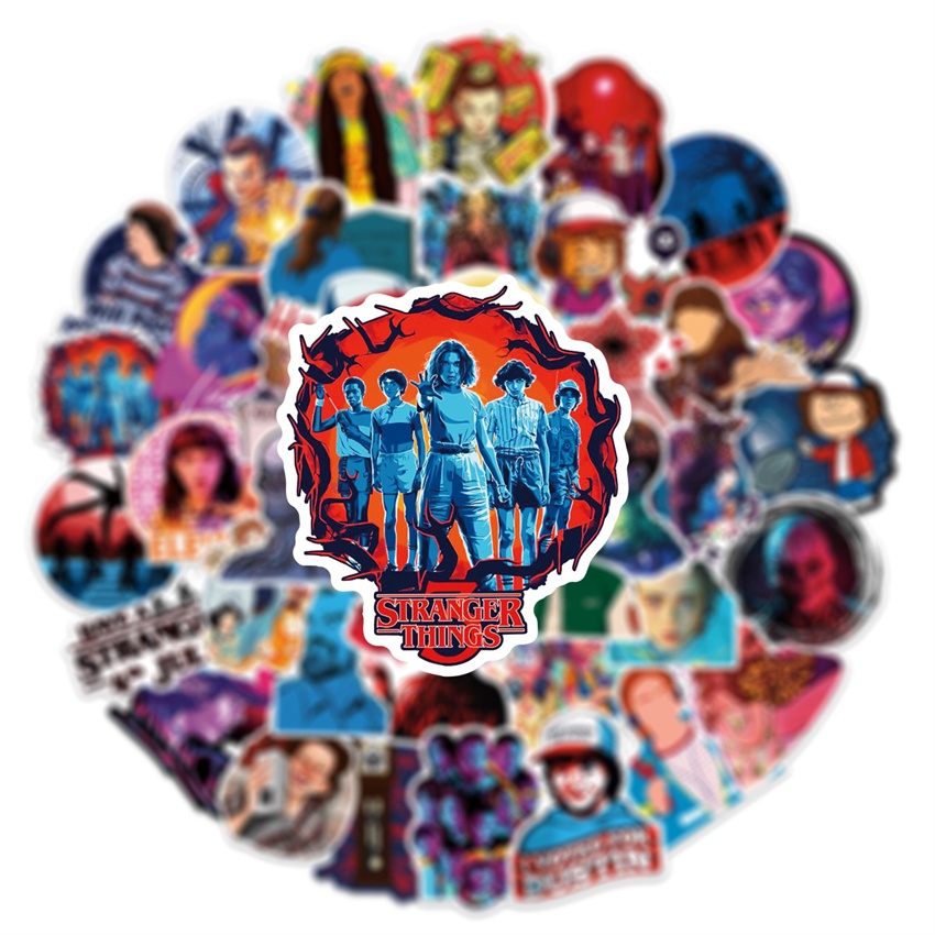 Bộ 100 Cái ❉ Hình Dán Dòng Phim Stranger Things E ❉ Sticker Dán Tường Chống Thấm Nước Họa Tiết Doodle Hợp Thời Trang
