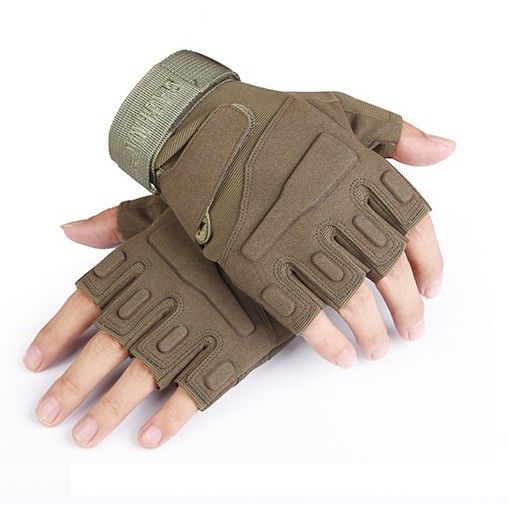 ✔️✔️ Găng tay nam hở ngón BLACKHAWK (NÂU) + Tặng 1 Khăn phượt đa năng (Màu ngẫu nhiên)