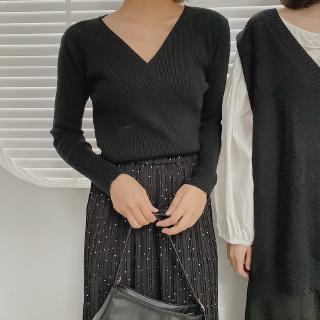 STARROOM Áo len cổ V #99940( xanh green / đen / xanh navy/be)