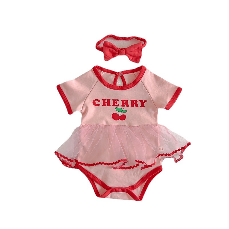Bộ Áo Thun + Chân Váy Họa Tiết cherry Dễ Thương Thời Trang Mùa Hè 2022 Cho Bé Gái