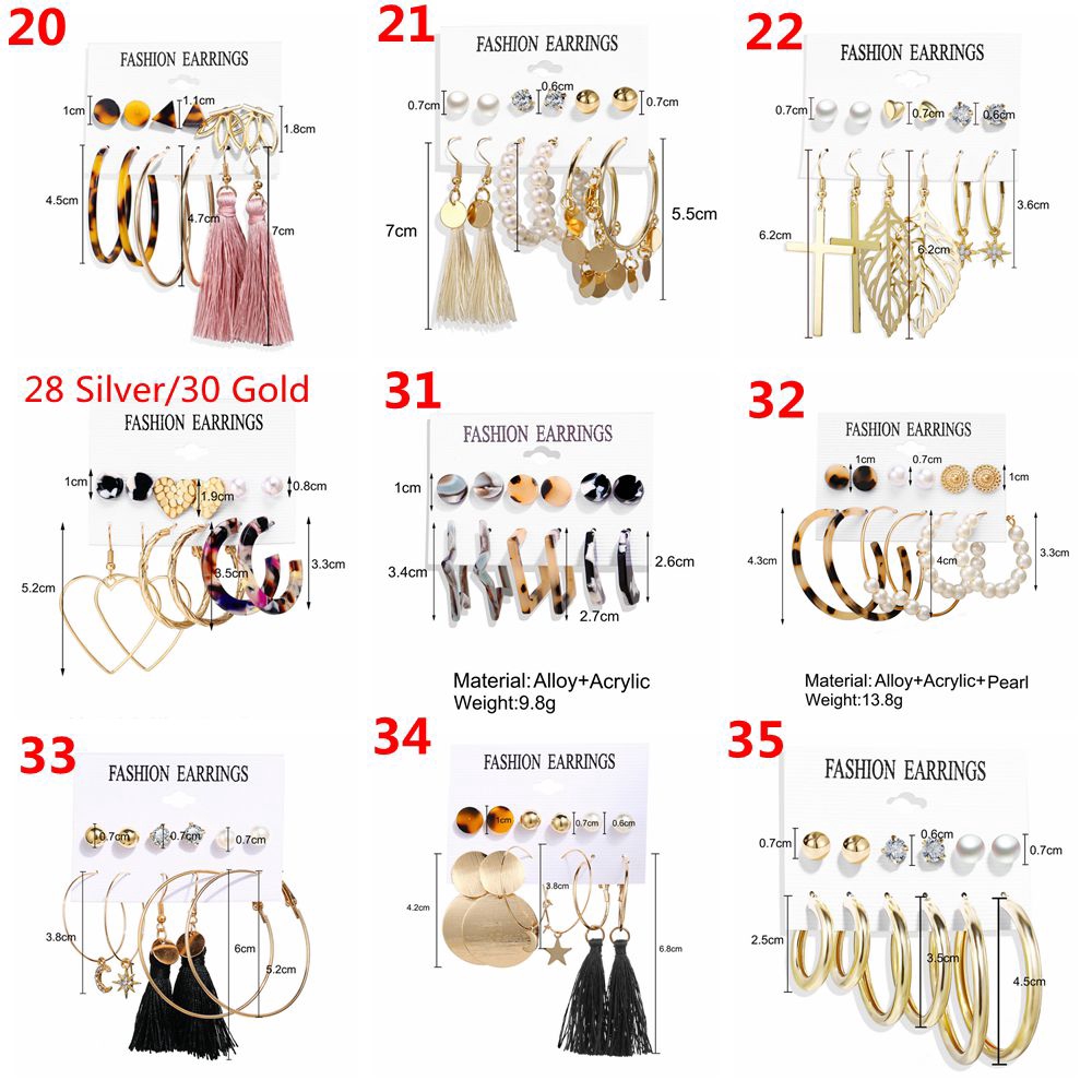 Set hoa tai 37 kiểu dáng khác nhau phong cách boho dành cho nữ