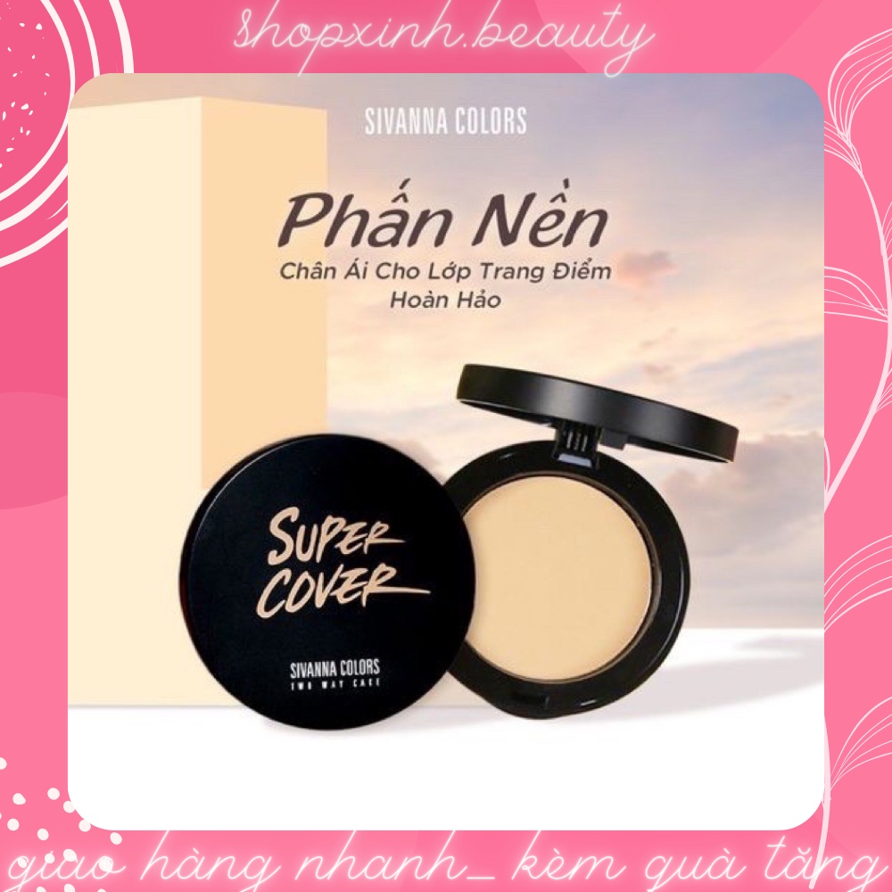 Phấn nền Sivanna Che Phủ Kháng nước Super Cover Two Way Case bản dupe loreal 24h fresh wear Thái Lan