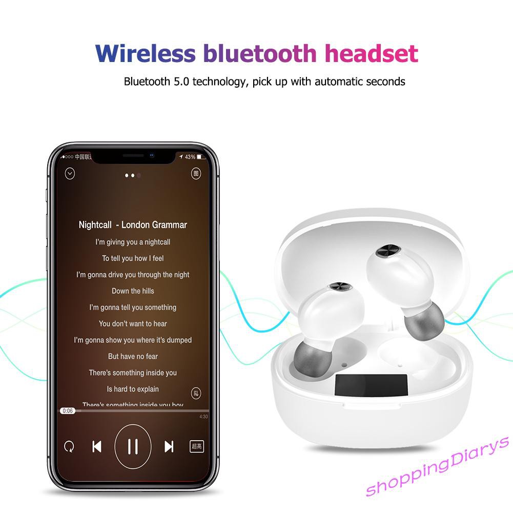 Tai Nghe Bluetooth Không Dây T12 Tws Cảm Ứng Điều Khiển Bằng Giọng Nói Chống Mồ Hôi