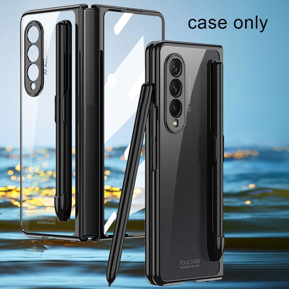 Bao Da Điện Thoại Nắp Gập Có Ngăn Đựng Bút S Màu Trong Suốt Mẫu Mới Cho Samsung Galaxy Z Fold 3/W22 Flip E1O4