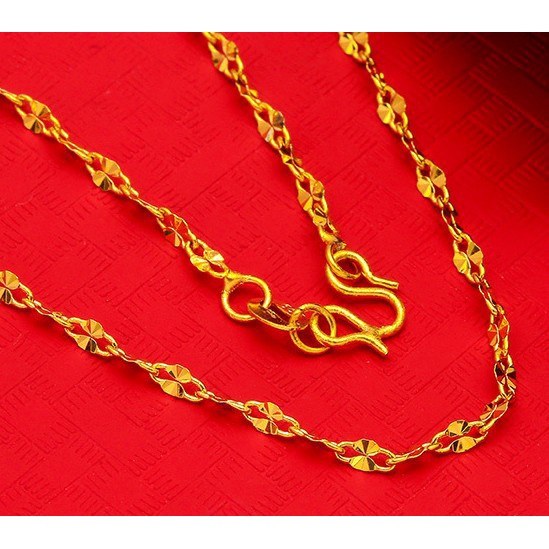 Dây Chuyền Bằng Đồng Thau Mạ Vàng Thiết Kế Gợn Sóng Thời Trang Cho Nữ