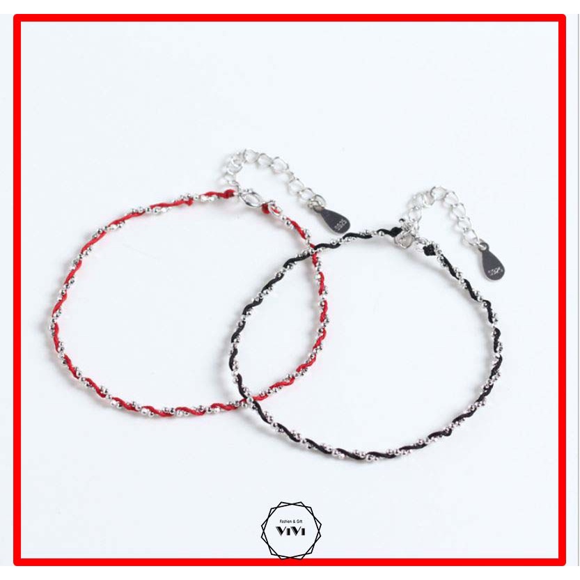 Vòng tay bạc nữ dây đôi Braclew – Lắc tay bạc ViVi_Gift