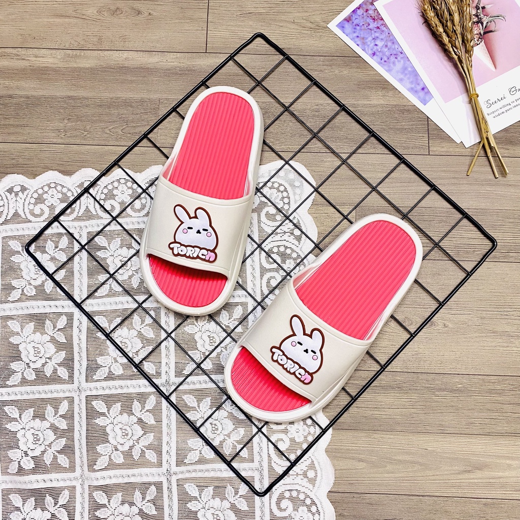 Dép quai ngang đế cao thỏ tori phối màu siêu cute cực êm chân đi nước thoải mái - TT389