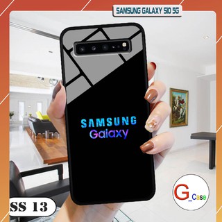 Ốp lưng Samsung Galaxy S10 5G - lưng kính in logo hãng điện thoại