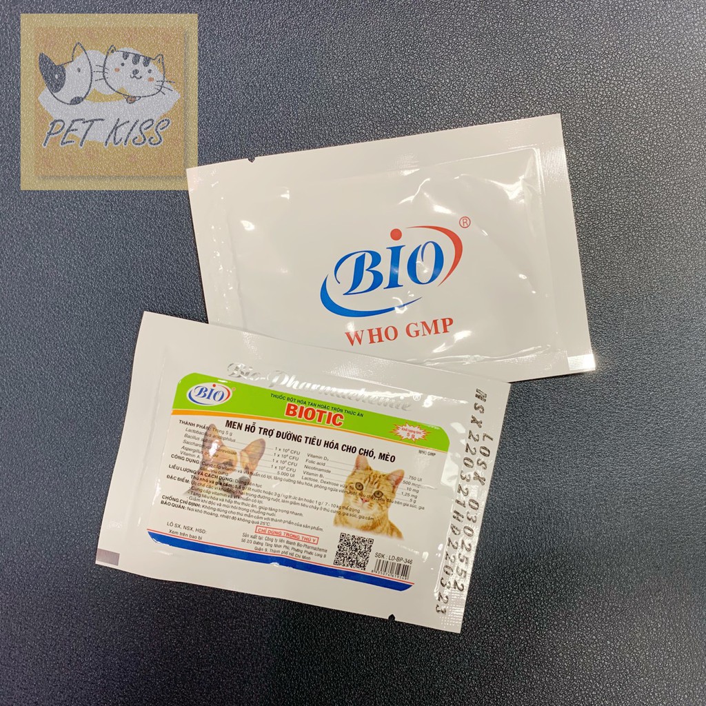 Men hỗ trợ tiêu hóa cho Chó Mèo Biotic, gói 5g