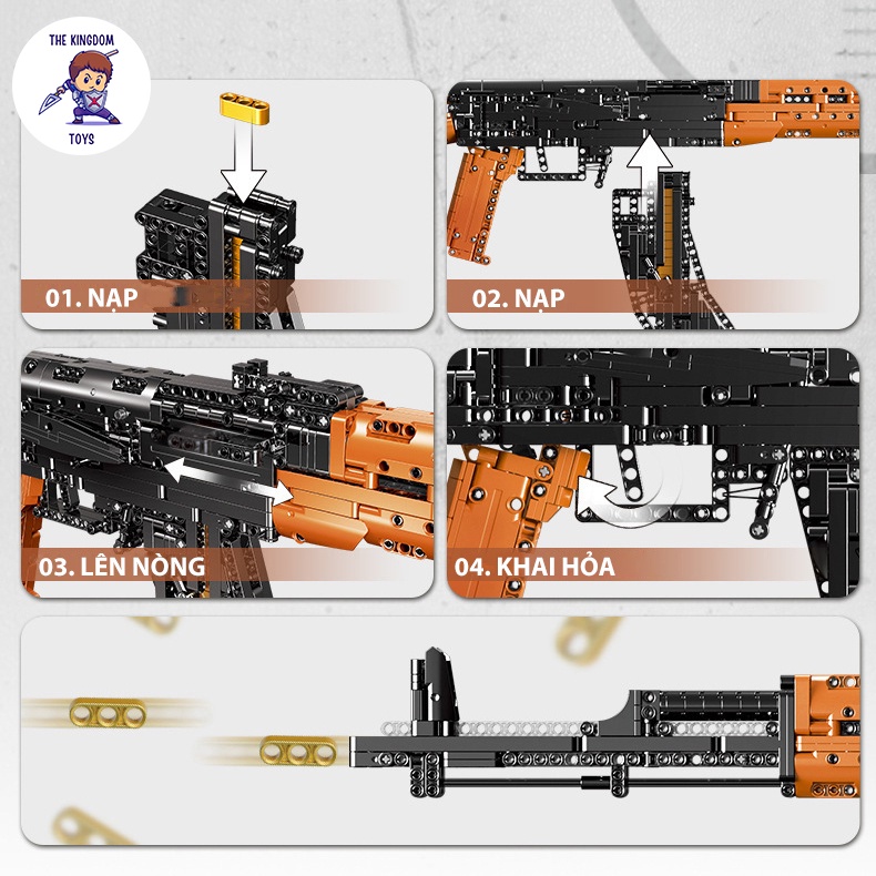 Đồ Chơi Lắp Ráp PUBG Mô Hình AK-47 Trong Game CSGO Cảnh Sát Quân Đội Đồ Chơi Bé Trai XB24006