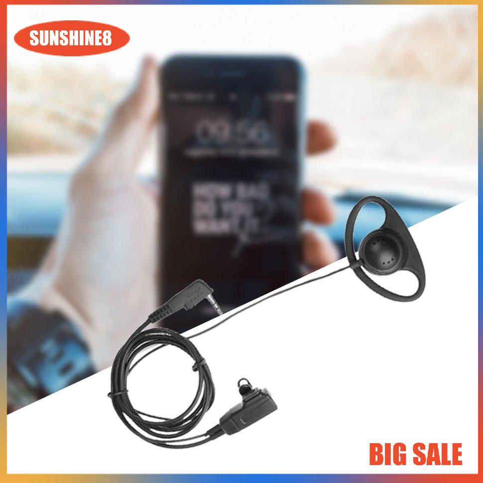 【SUN】2 Pin D-Shape Earpiece Headset MIC PTT Mic Earpiece Earphone for Baofeng