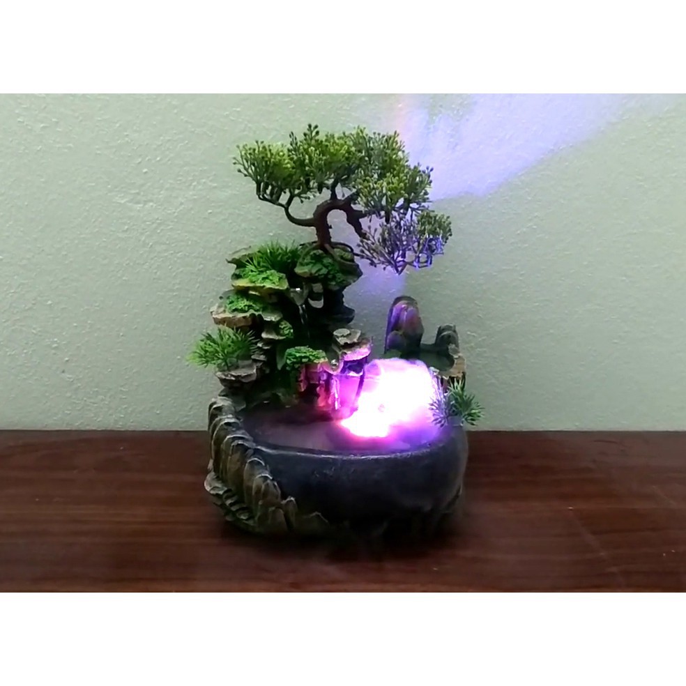 Máy tạo sương kèm đèn led đổi màu cho thác nước, tiểu cảnh, hồ cảnh mini