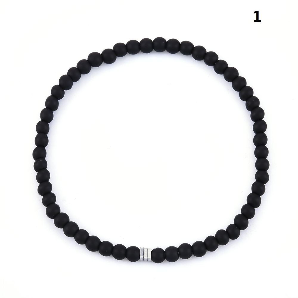 Simple Auspicious Amulet Handmade Bracelet Men's Stone Beaded Bangle Accessories