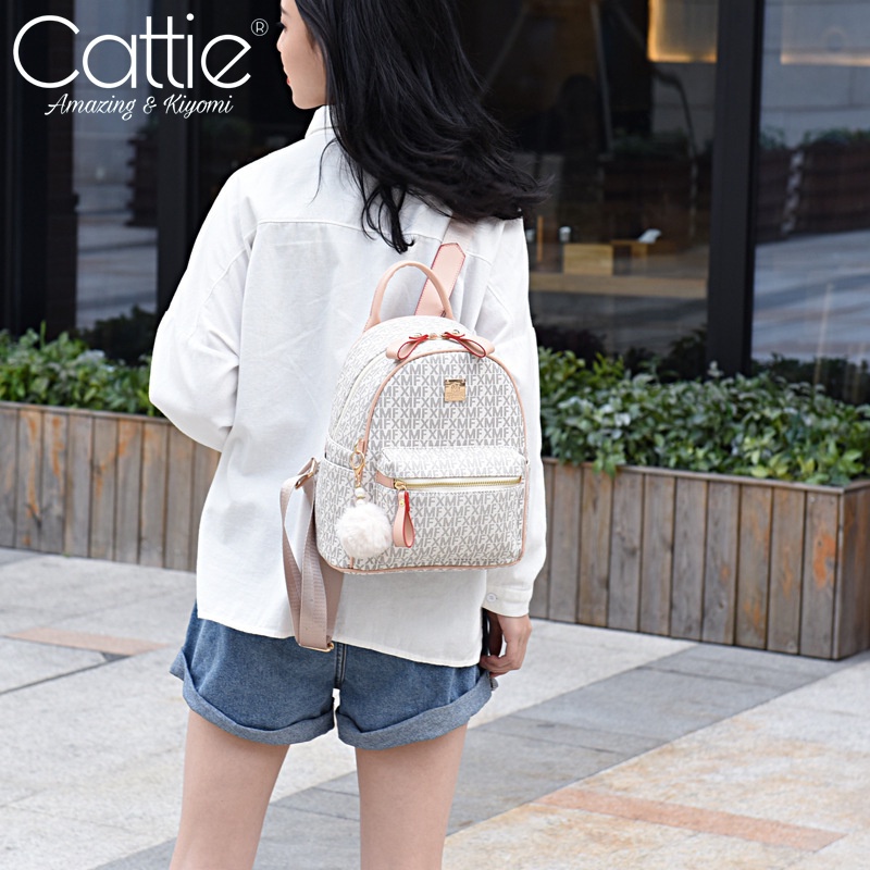 Balo da Đi Học Balô Da Thời Trang Nữ Ba lo Lv Da Pu Cao Cấp Cặp Đi Học Ulzzang chống nước dễ thương CATTIE CB003