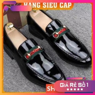 H [Sale 3/3] GIÀY TÂY NAM LỊCH LÃM DA BÓNG ĐẾ ĐEN DÂY GC XANH Sale 11 < | " . .