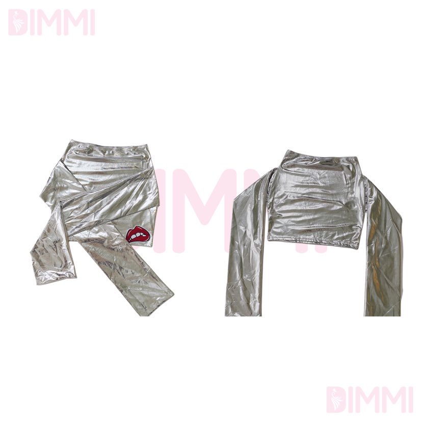 Chân Váy Da Vinyl Bạc