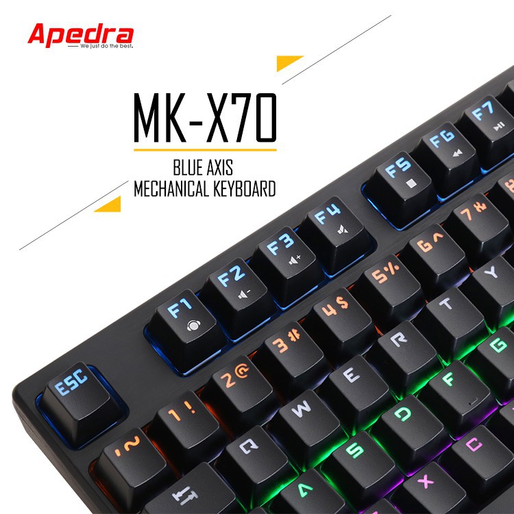 BÀN PHÍM CƠ CHUYÊN GAME APEDRA MK- X70 - LED ĐỔI MÀU USB CHÍNH HÃNG