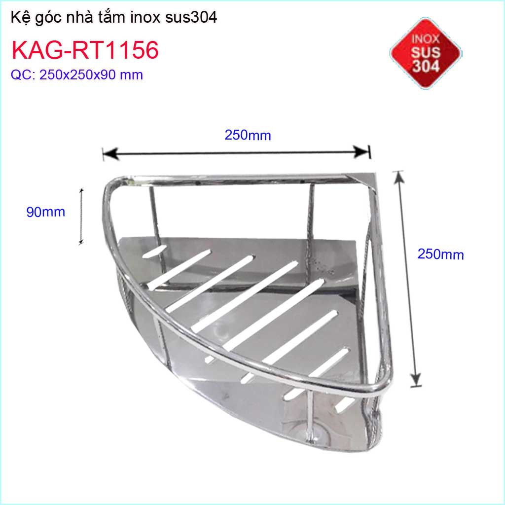 Kệ góc cao cấp SUS304,kệ đựng đồ nhà tắm, kệ đựng dầu gội KAG-RT1156