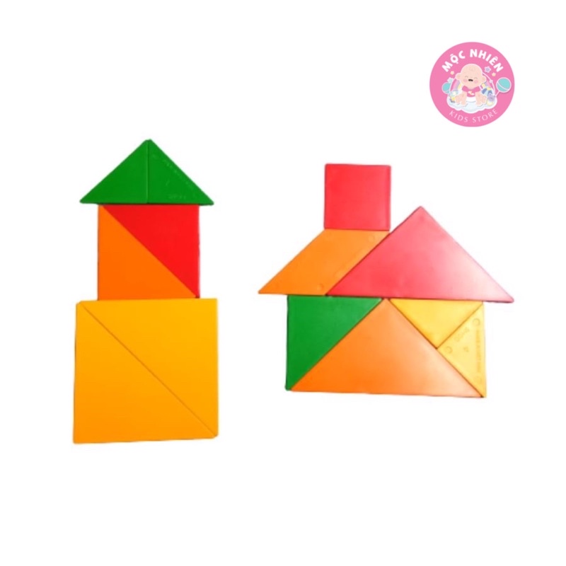 4 Bộ TANGRAM 28 Chi Tiết Trong 1 Hộp Của Đồ Chơi Sạch Cánh Diều Giúp Bé Phát Triển Tư Duy, Kèm Học Liệu