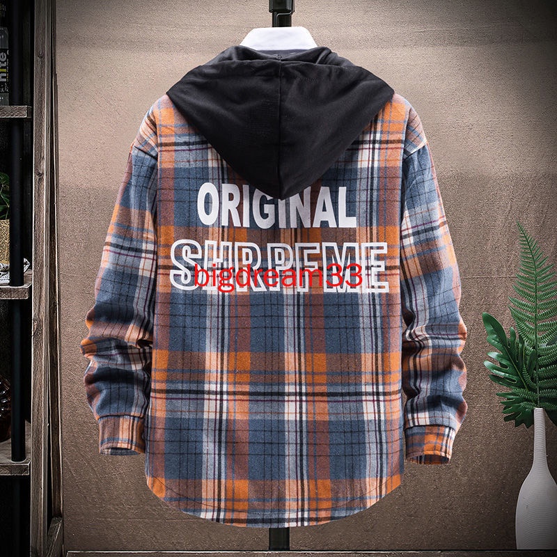 Áo Khoác Sơ Mi Kẻ Ô Vuông Có Mũ Trùm Đầu Phong Cách Hàn Quốc Dễ Phối Đồ Cho Nam | BigBuy360 - bigbuy360.vn