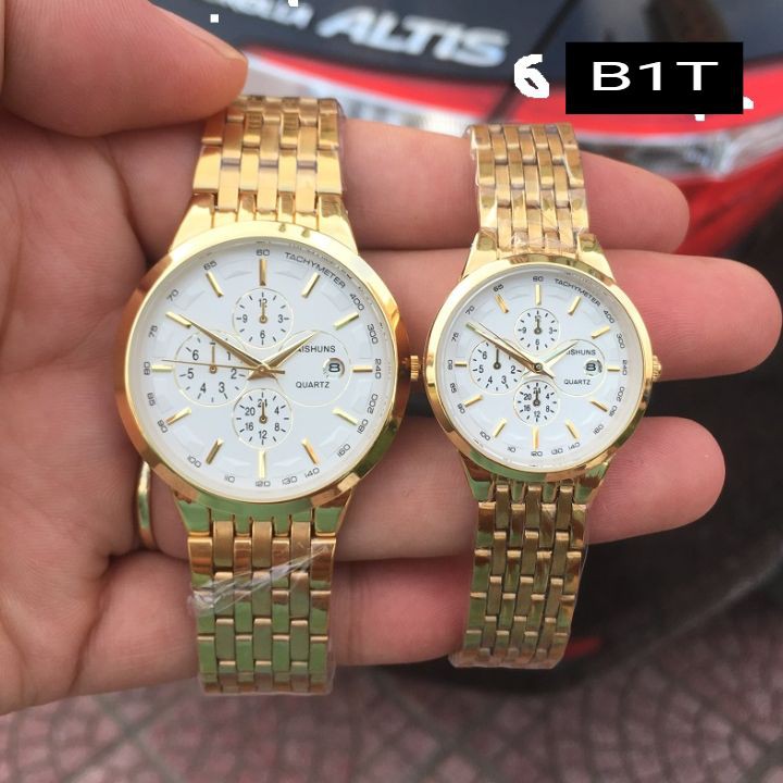 Đồng Hồ Nam Baishuns B1T Mặt Trắng Dây Vàng Chất Liệu Thép Không Gỉ Mạ Vàng Cao Cấp Mẫu Mới Nhất