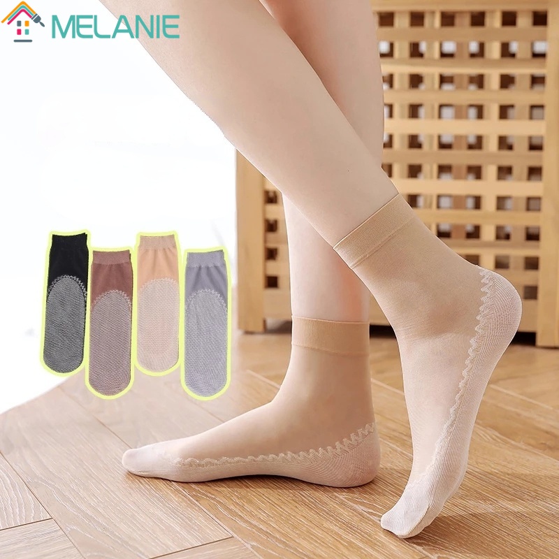 1 Đôi Vớ Cotton Lụa Thoáng Khí Phù Hợp Với Nữ