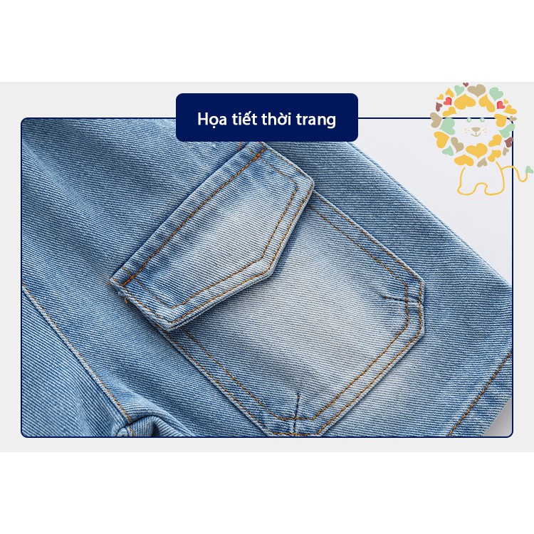 Quần JEAN bé trai WAPYPY WELLKIDS quần short jean cho bé họa tiết chất bò mềm