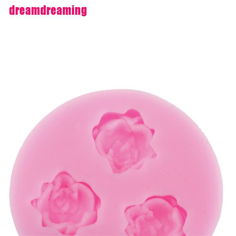 Khuôn Làm Bánh Chất Liệu Silicone Hình Hoa Hồng 3D Sáng Tạo