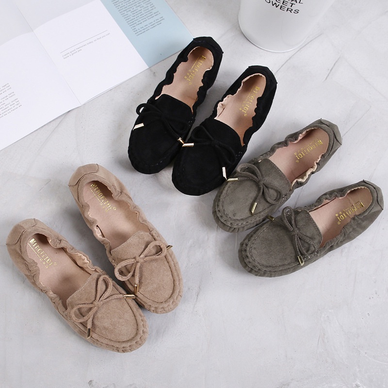 Giày Búp Bê Đế Bằng Mềm Mại Thiết Kế Cỡ Lớn Phong Cách Hàn Quốc Thời Trang Cho Nữ