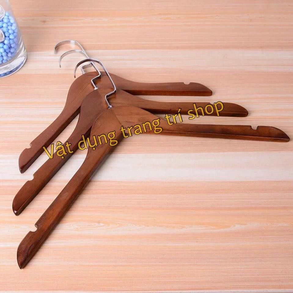 Móc Gỗ Treo Quần Áo Gỗ Nâu Cao Cấp, Gỗ Nâu KTN 44.5cm ( 1 Móc )