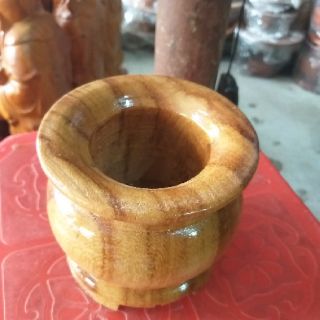 Bát nhang gỗ gõ nguyên khối ngang 11cm