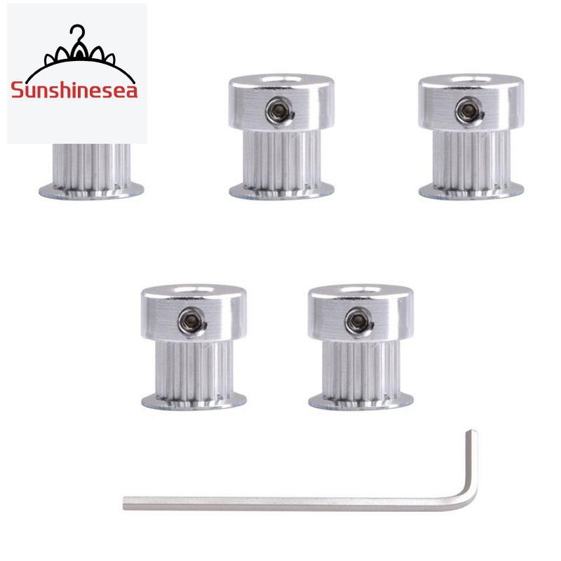 Set 5 Ròng Rọc Nhôm Gt2 20 Lỗ 5mm Rộng 6mm Và Cờ Lê Cho Máy In 3d Prusa I3