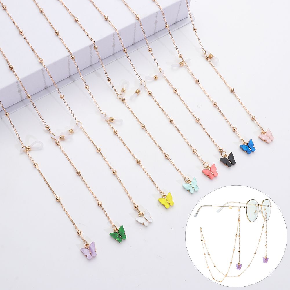 Dây Xích Dài Gắn Mặt Kính Đọc Sách Chống Thất Lạc Bằng Kim Loại Thời Trang Cho Nữ