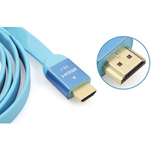 Dây cáp HDMI dẹt loại tốt 4K*2K Unitek màu xanh