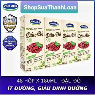 Sữa đậu nành Vinamilk đậu đỏ 180ml lốc 4 hộp