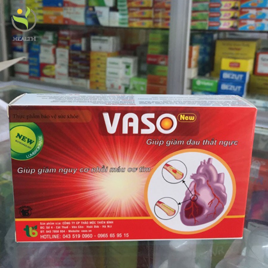 Viên uống Vaso New giúp tim mạch khỏe mạnh giảm nguy cơ nhồi máu cơ tim hộp 30 viên - Healthy Pharmacy