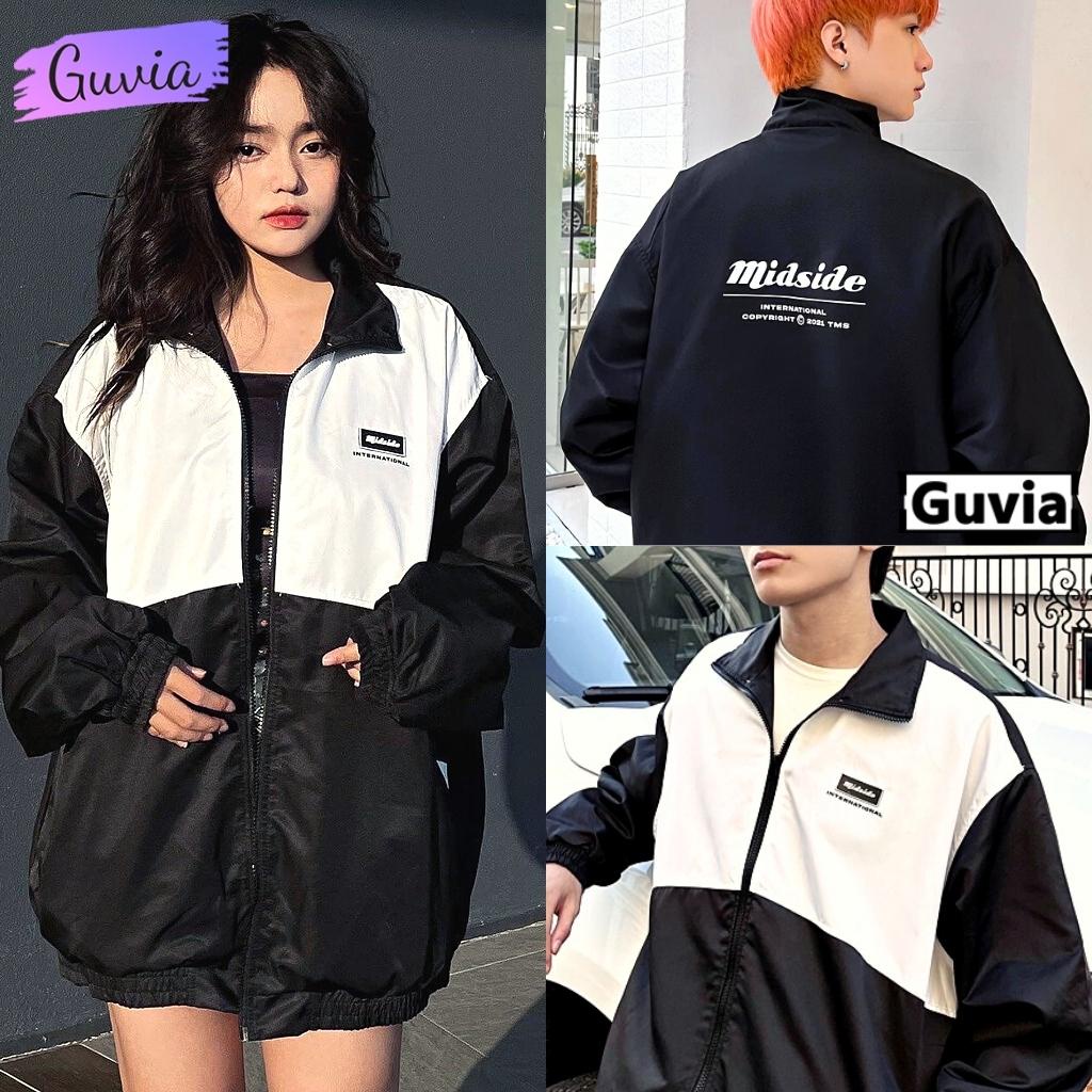 Áo Khoác Bomber Dù MIDSIDE 2022 Nam Nữ Ulzzang Unisex Kiểu Form Rộng 2 Lớp Jacket GUVIA