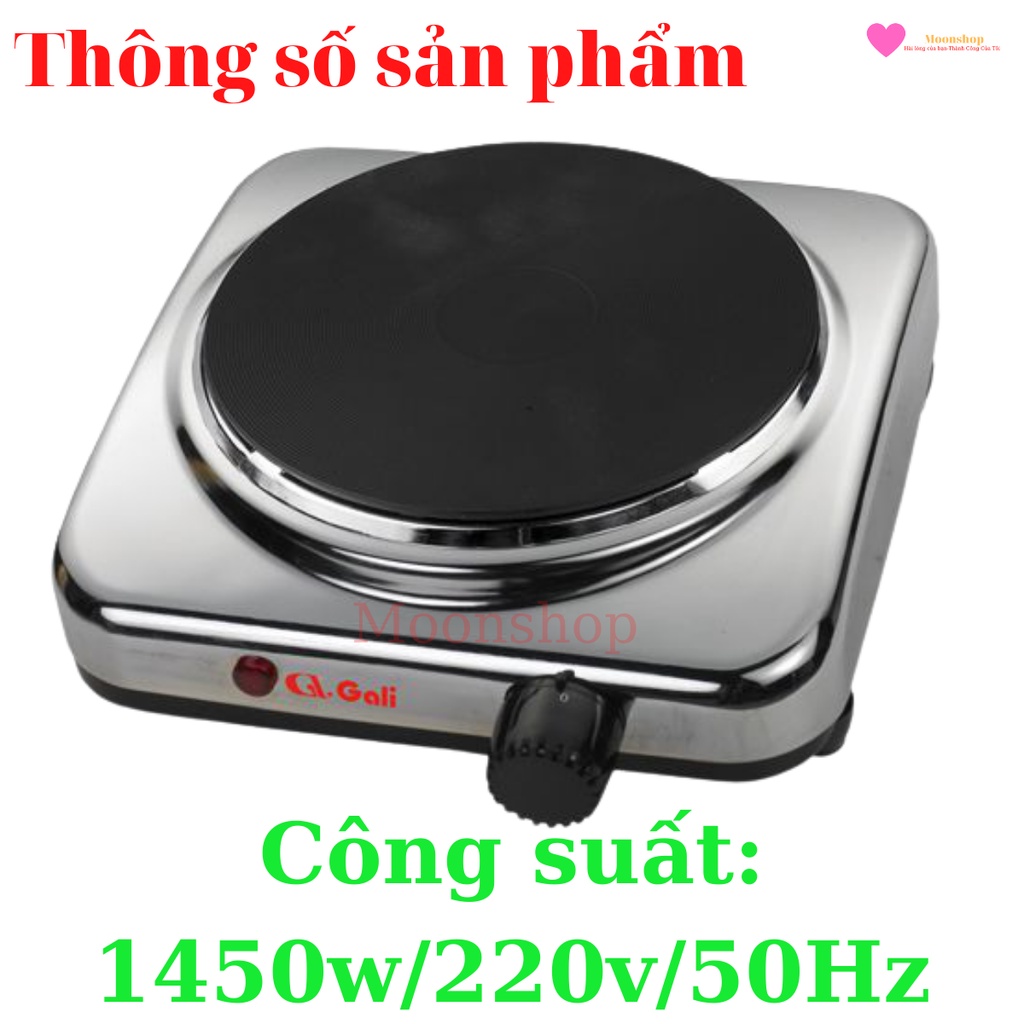 Bếp Điện, Bếp Không Kén Nồi, Hàng Chất Lượng, Nhập Khẩu Chính Hãng Gali, Thân Inox, 1450w