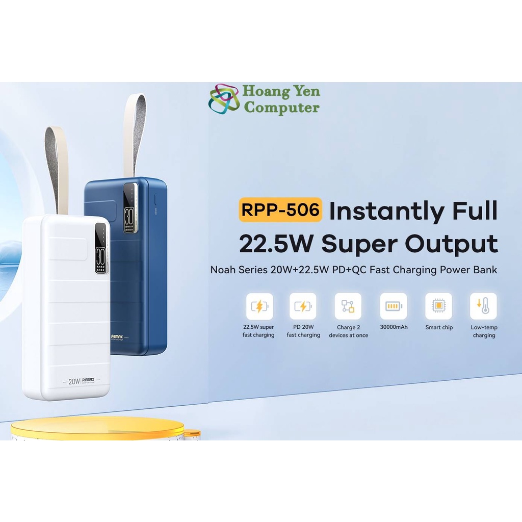 Sạc Dự Phòng Remax RPP-506 30000Mah  - BH 1 Năm - Hoàng Yến Computer