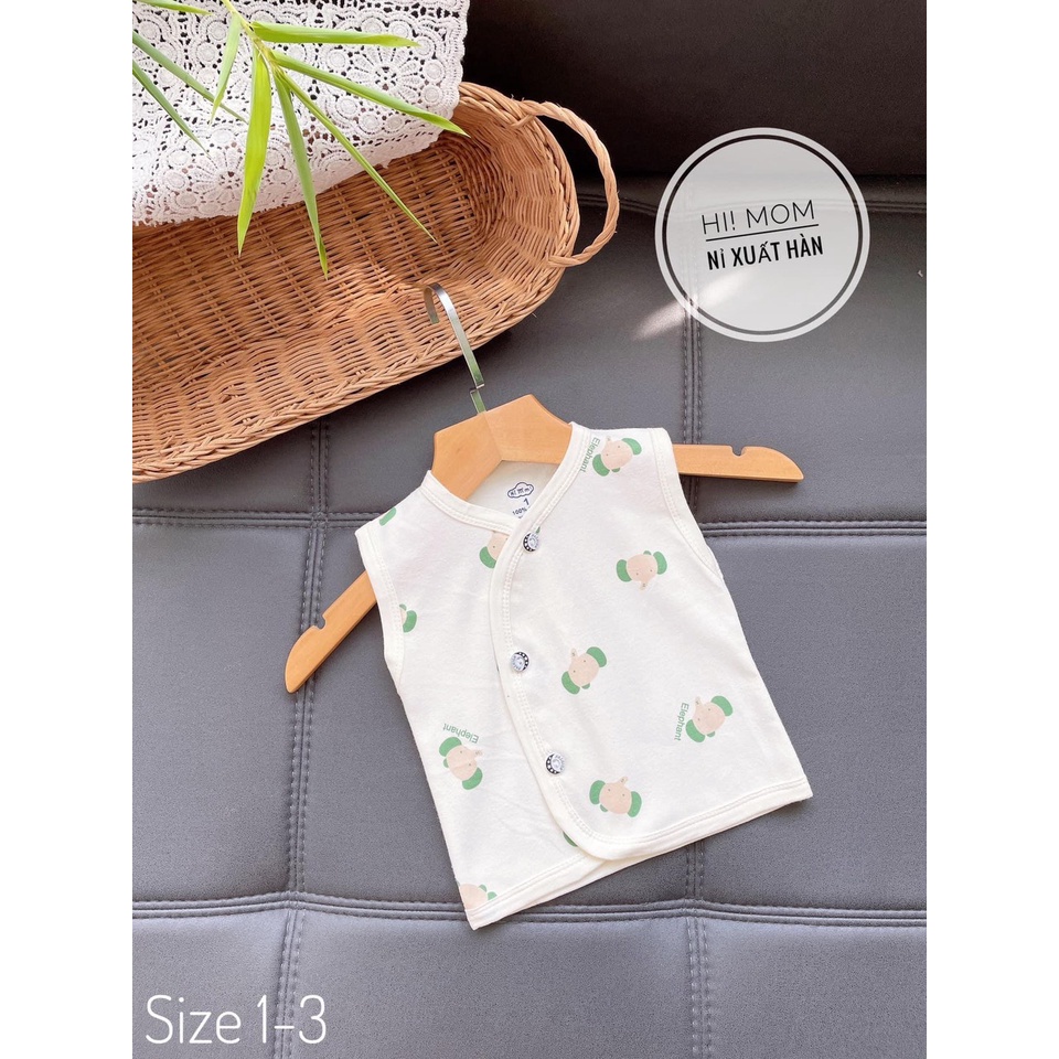 Áo gile nỉ cotton hàn himom kids cho bé