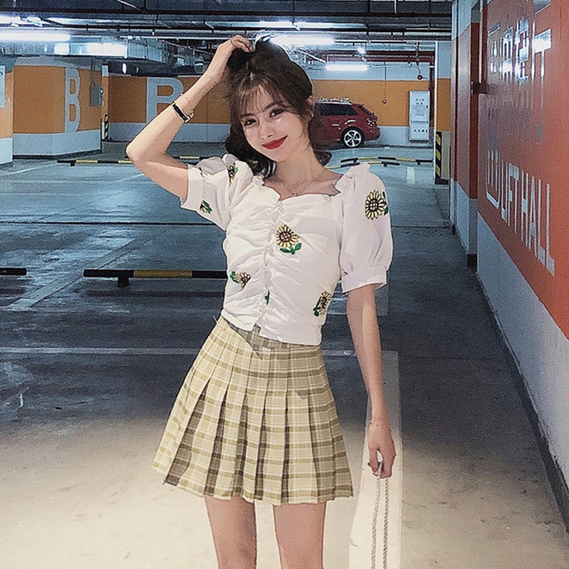 Bộ Áo Sơ Mi Ngắn Tay + Chân Váy Xinh Xắn Dành Cho Nữ 2020 | BigBuy360 - bigbuy360.vn